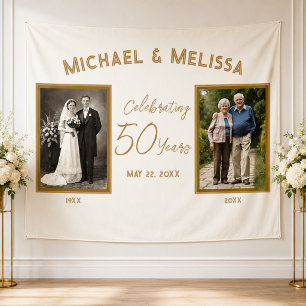 50th Golden Anniversary Then & Now Photo Tapestry 