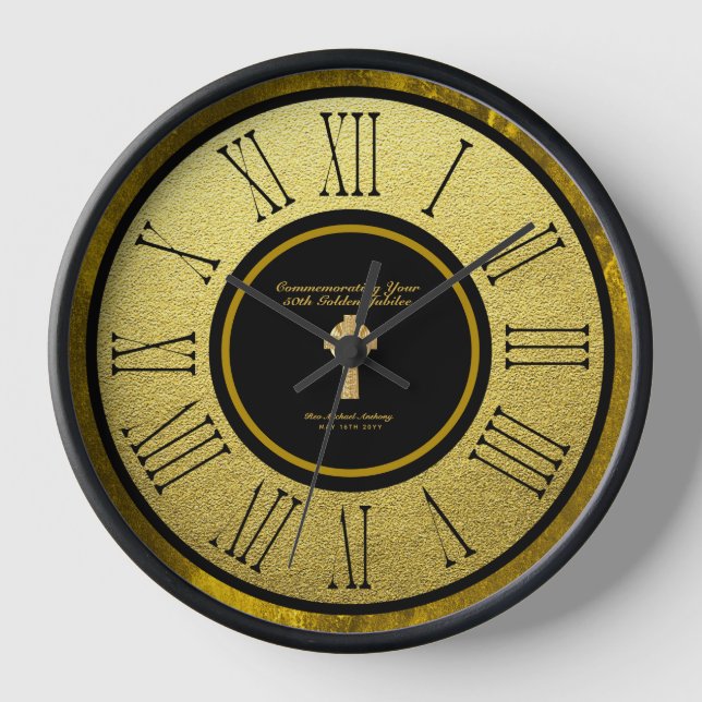 50th Golden Jubilee Ordination Anniversary CUSTOM  Clock (Front)