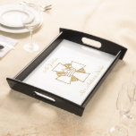 50th Golden Jubilee Priest Ordination Anniversary Serving Tray<br><div class="desc">This beautiful Cross with embedded crown has the golden raised look. Customisable to make the perfect gift for a priest on his 50th Anniversary of Ordination! See all of the matching products available by doing a Zazzle search for "50th Golden Jubilee Priest Ordination Anniversary"</div>