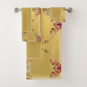 50th Golden Ochre Wedding Anniversary Bath Towel