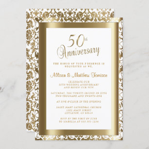 50th Golden 💑 Wedding Anniversary 2   DIY Text Invitation