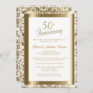 50th Golden 💑 Wedding Anniversary 2   DIY Text Invitation
