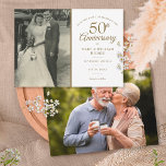 50th Golden Wedding Anniversary 2 Photo  Save The Date<br><div class="desc">Personalise with your favourite wedding photo and your special 50th golden wedding anniversary celebration details in chic gold typography. The reverse features a second special photo. Designed by Thisisnotme©</div>