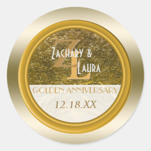 50th Golden Wedding Anniversary 50 Years Favour Classic Round Sticker