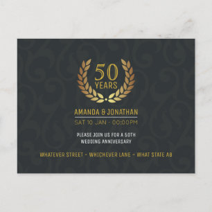 50th Golden Wedding Anniversary add photo RSVP Invitation Postcard