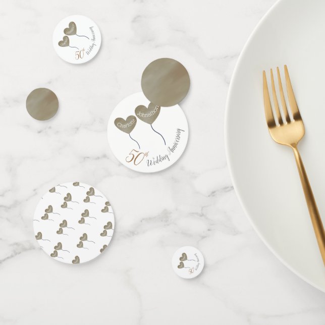 50th Golden Wedding Anniversary balloon Confetti (Group)