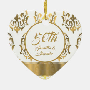 50th Golden wedding Anniversary Ceramic Ornament