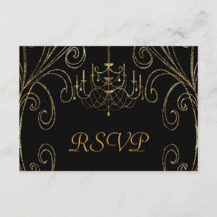 50th Golden Wedding Anniversary Chandelier RSVP Card