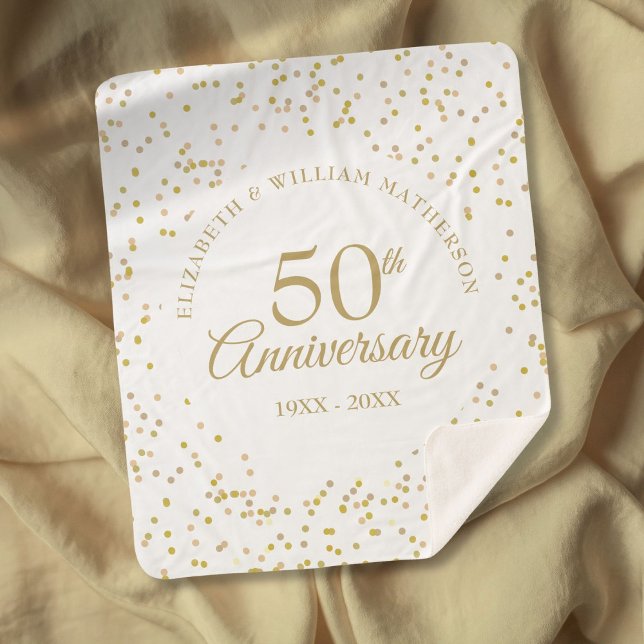 50th Golden Wedding Anniversary Chic Gold Confetti Sherpa Blanket (50th Golden Wedding Anniversary Chic Gold Confetti Sherpa Blanket)