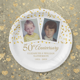 50th Golden Wedding Anniversary Child Photos Paper Plate