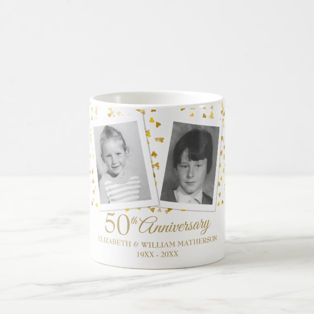 50th Golden Wedding Anniversary Childhood Photos Coffee Mug (Center)
