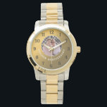50th Golden Wedding Anniversary Couple Photo Gold Watch<br><div class="desc">A sentimental and memorable keepsake watch gift for 50th wedding anniversary. Personalise with the couple photo. Makes an unique gift for parents , grandparents, friends and family who have lived to enjoy 50 years of marriage.</div>