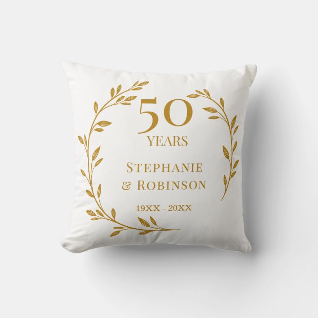 50th Golden Wedding Anniversary  Cushion (Front)