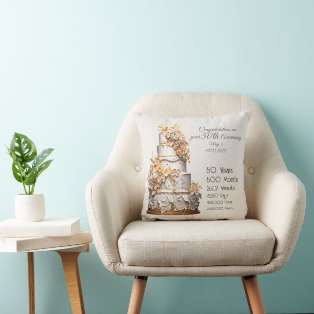 50th Golden Wedding Anniversary  Cushion (Chair)