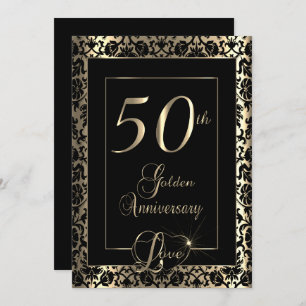 50th Golden Wedding Anniversary DIY Text Invitation