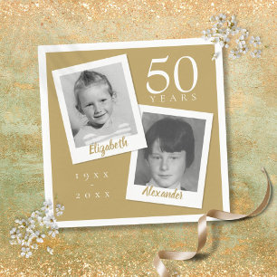 50th Golden Wedding Anniversary Fun Child Photos Napkin