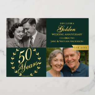 50th Golden Wedding Anniversary Green Photo