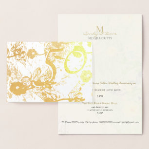50th Golden Wedding Anniversary Invitation