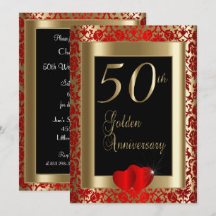 50th Golden Wedding Anniversary Invitation