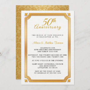 50th Golden Wedding Anniversary Invitation