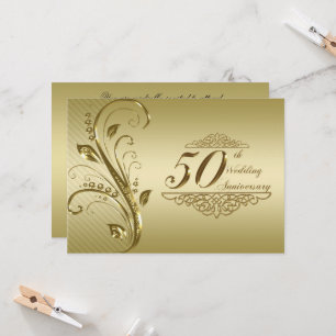 50th Golden Wedding Anniversary Invitation Card
