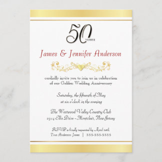 50th Golden Wedding Anniversary Invitations