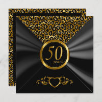 50th Golden Wedding Anniversary | Leopard Pattern