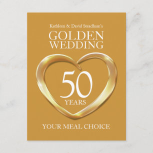 50th Golden Wedding Anniversary meal choice Enclosure Card