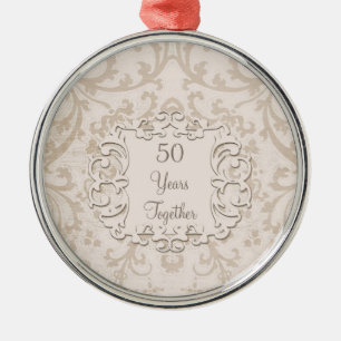 50th Golden Wedding Anniversary Metal Ornament