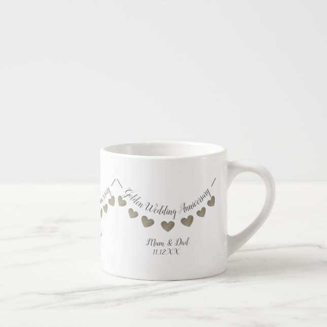 50th Golden Wedding Anniversary mom & dad Espresso Cup (Right)