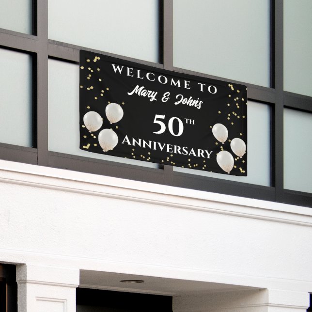 50th Golden Wedding Anniversary, Name Banner (Outside Building)