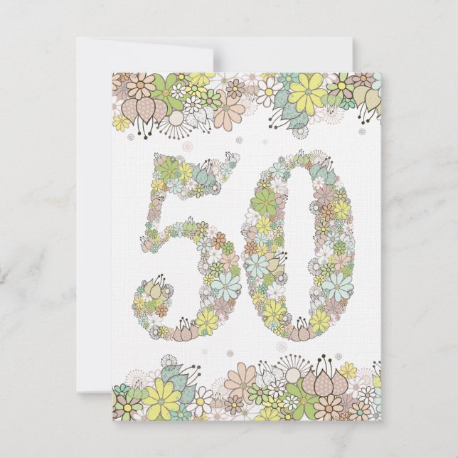 50th Golden Wedding Anniversary Neutral Invite (Front)