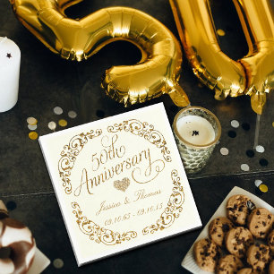 50th Golden Wedding Anniversary Paper Napkins