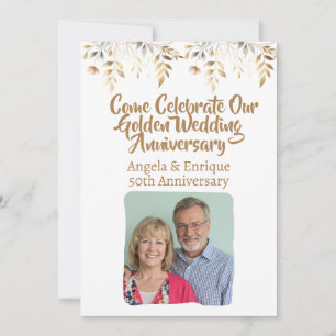 50th Golden Wedding Anniversary Party Celebration Invitation