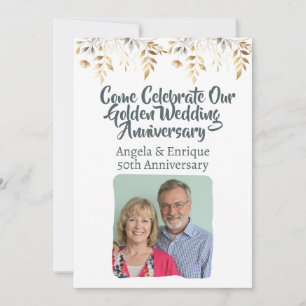 50th Golden Wedding Anniversary Party Celebration  Invitation