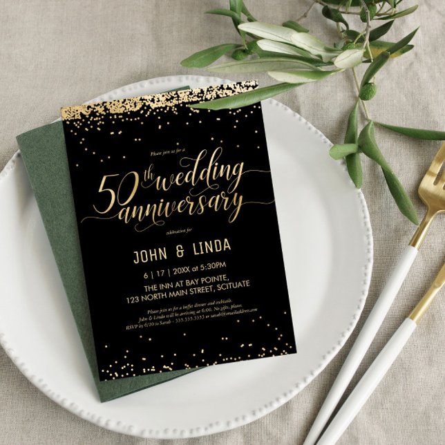 50th Golden Wedding Anniversary Party Invitation (Creator Uploaded)
