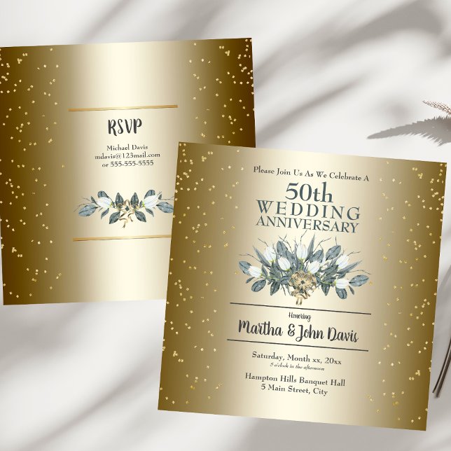 50th Golden Wedding Anniversary Party Invitation (50th Golden Wedding Anniversary Party Invitation)