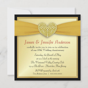 50th Golden Wedding Anniversary Party Invitations