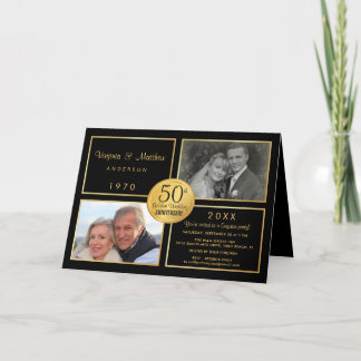 50th Golden Wedding Anniversary Party Invite