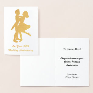 50th (Golden) Wedding Anniversary - Personalised Foil Card