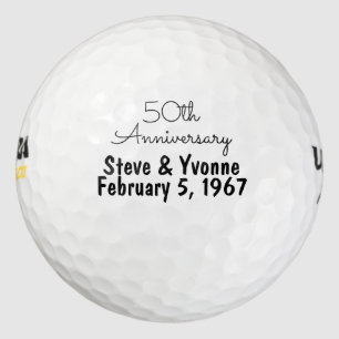 50th Golden Wedding Anniversary Personalised Golf Golf Balls