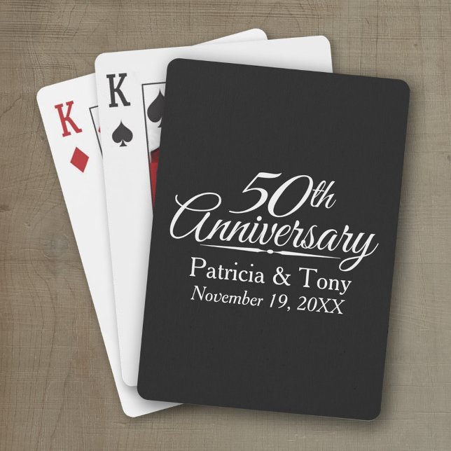 50th Golden Wedding Anniversary Personalised Playing Cards (50th Wedding Anniversary Playing Cards - Personalize with your information)
