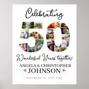 50th golden Wedding Anniversary photo collection Poster