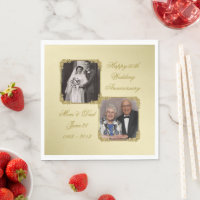50th Golden Wedding Anniversary Photo Napkins