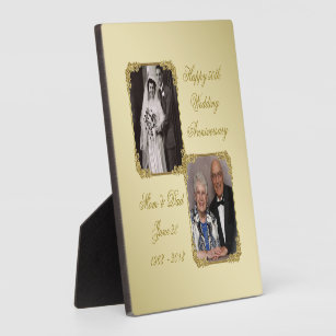 50th Golden Wedding Anniversary Photo Plaque