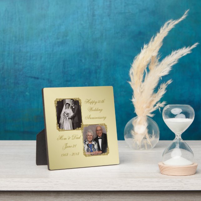 50th Golden Wedding Anniversary Photo Plaque (Insitu)