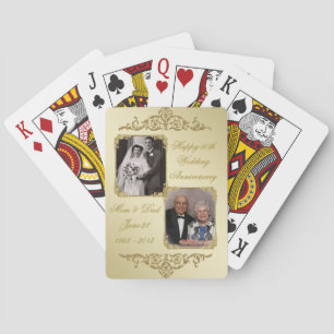 50th Golden Wedding Anniversary Photo Playing Cards