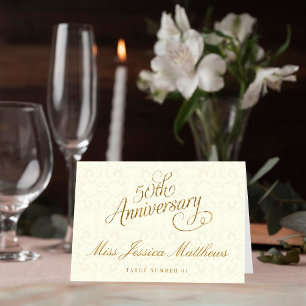 50th Golden Wedding Anniversary Place Cards