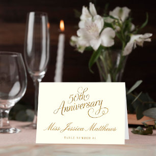 50th Golden Wedding Anniversary Place Cards