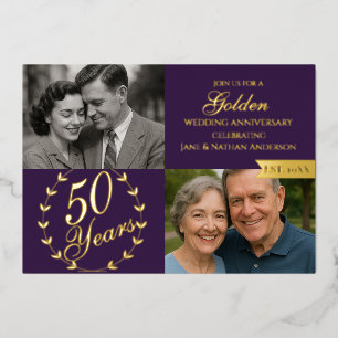 50th Golden Wedding Anniversary Purple Photo